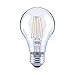Asencia AN-03672 60 Watt Equivalent A19 Clear All Glass Vintage Filament Dimmable LED Light Bulb, Daylight, 6-Pack, Clear Glass