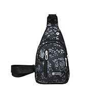 Clearance Sale!DEESEE(TM)Unisex Lover Fashion Bag Stone Rift Texture Shoulder Bag Crossbody Bag Chest Bag (Black)