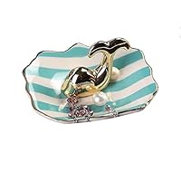 DMtse Ceramic Dish Ring Holder Jewellery Dolphin Made of Ceramic,3D Sculpture Dolphin Shape Design