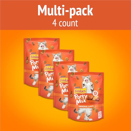 Friskies Purina Made in USA Facilities Cat Treats, Party Mix Original Crunch - 30 oz. Pouch