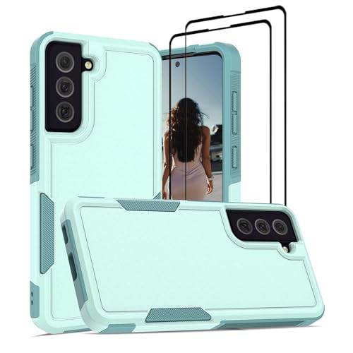 Jeylly Case for Samsung S21 FE 5G Phone Case, Galaxy S21 FE 5G Case Dual Layer Protective Military-Grade Drop Proof Shock Absorption Women Men Cover for Samsung Galaxy S21 FE 5G, Mint Green
