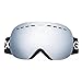 Gonex Professional Ski Goggles OTG Anti-fog Windproof UV Protection with Double Lens For Skiing Snowboard Skate Winter Sports+Goggle Case EVA Box Black Frame(Silver Lens)
