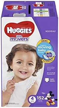 Branded HUGGIES Little Movers Diapers, Size 4, For 22 - 37 lbs., Box of 152 Baby Diapers for Active Babies, Packaging May Vary diapers - Genuine &amp; Soft Baby diaper, Fast Delivery