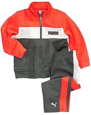 Infant Boys 2 Piece Orange & Gray Jacket & Pants Set Baby Track Suit
