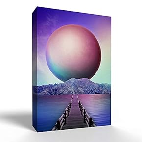 Canvas Wall Art - Super Big Blue Moon Art - Modern Home Art Stretched and Framed Ready to Hang - 12x18 inches