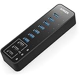Anker 10 Port 60W Data Hub with 7 USB 3.0 Ports and 3 PowerIQ Charging Ports for Macbook, Mac Pro / mini, iMac, XPS, Surface Pro, iPhone 7, 6s Plus, iPad Air 2, Galaxy Series, Mobile HDD, and More