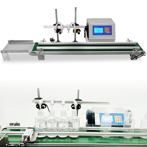 4-Nozzle Automatic Liquid Filling Machine with Adjustable Conveyor Belt Speed – Ideal for Oil, Milk, Beverage, Water, Juice & Essential Oils – Efficient Bottle Filler with Conveyor System