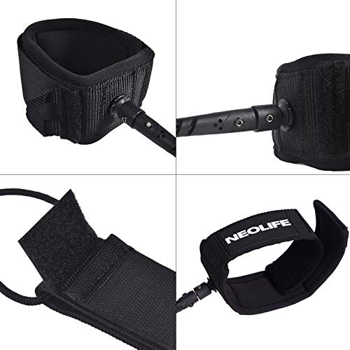 Neolife Coiled Premium Surfboard Leash,Stand Up Paddle Board Leash Ankle Strap Leg Rope with Double Stainless Steel Swivels for Longboard Snowboard Sup Leashes(6Ft Yellow