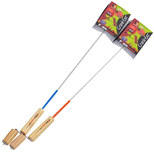 Firebuggz Two Pack Crank-EEZ from Premium S’Mores Sticks for Fire Pit Campfires Cooking Fun for Children
