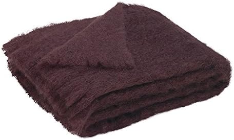 Luxury 100% Fine Mohair Throw Blankets – Exclusive Designer Accent Throws Made in New Zealand, Heirloom Quality In 30 Solid Colors (Mulberry)