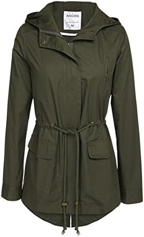 Angvns Womens Military Hoodie Jacket Coat For Women Army Green S (746827678250)