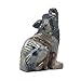 Nelson Creations, LLC 1.5 Inch Wolf Sitting Natural Soapstone Hand-Carved Animal Charm Totem Stone Carving Figurine