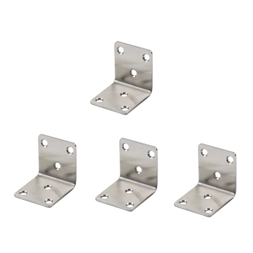 4 Pcs Corner Brackets, 40mm x 40mm x 41mm Stainless Steel Angle Brackets, 90 Degree L Shaped Bracket for Metal Wood Furniture