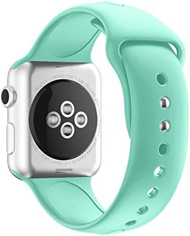 Hontao Silicone Band for Apple Watch 38mm, Soft Sport Replacement Strap for iWatch Series 3/2/1 Men Women [mint green 38mm]