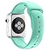 Huanlong 38mm Soft Silicone Sport Style Replacement Band Iwatch Strap for Apple Wrist Watch Series 1 Series 2 Series 3 (Mint Geen 38mm S/M)