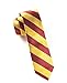 The Tie Bar 100% Woven Silk Twill Burgundy and Gold Striped Tie