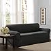 Maytex Pixel Ultra Soft Stretch Sofa Couch Furniture Cover Slipcover, Charcoal