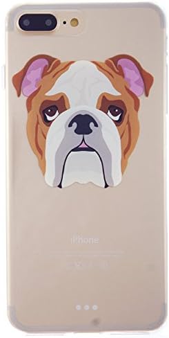 CaseBee - Cute English bulldog Soft Clear TPU iPhone 7 Plus/ 8 PLUS (5.5) Case (Big Head Of Bulldog)