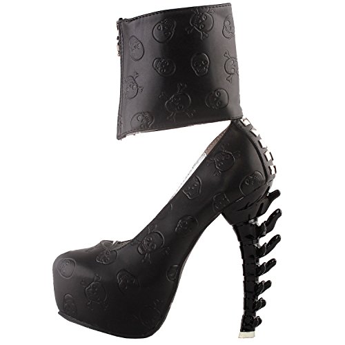 SHOW-STORY-Punk-Skull-Print-Zipper-Ankle-Cuff-Hidden-Platform-Bone-Heel-Club-PupmsLF80667