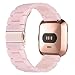 V-MORO Compatible Fitbit Versa/Fitbit Blaze Band Women Men - Fashion Resin Versa Wristbands Replacement Bracelet Metal Stainless Steel Rose Gold Buckle Fitbit Versa Smart Watch (Pink-Tone)