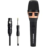 Dynamic Vocal Microphone, Vocal Microphone with XLR Cable, Cardioid Handheld Microphone for Karaoke, Stage, Recording, Performance, Public Speaking