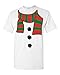 Snowflake Red Stripe Scarf Snowman Costume Christmas Holiday T-Shirt X-Large White