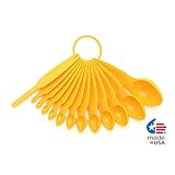 Pourfect 12-Piece Plus Leveler Measuring Spoon Set, Yellow Pepper