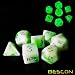 Bescon Glowing Polyhedral RPG Dice Set Luminous Jade, Bescon Glow in Dark Poly Dice Set of 7, DND Role Playing Game Dice