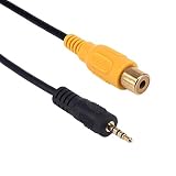 2.5mm to RCA Cable, Yeworth Gold Plated AV-in Aux 2.5mm TRRS Male Plug to RCA Female Audio Adapter Converter Cord 0.3m, for GPS Tablet Dash Cam DVR Backup Camera