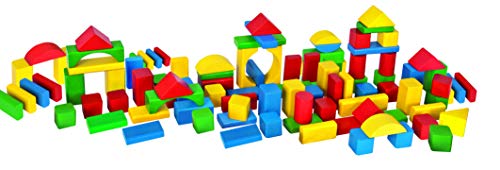 Eichhorn 100 bunte Holzbausteine in Aufbewahrungsbox und Sortierdeckel, FSC 100% zertifiziertes Buchenholz…