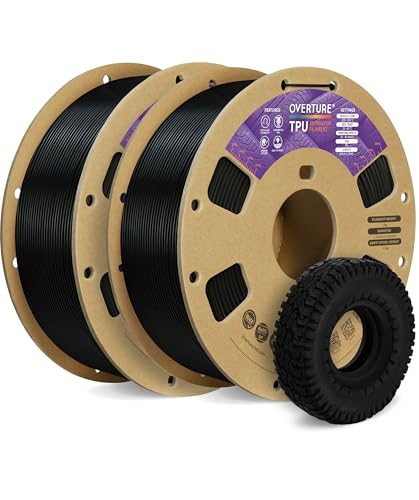 OVERTURE TPU 95A Filament 1,75 mm Schwarz, 2 * 1 kg | Flexibe& Großpack