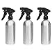 mDesign Aluminum Rustproof Spray Bottles - Adjustable Stream Nozzle for Water, Hair, Body. Essential Oils, Cleaning Products Solutions, Aromatherapy - 12-oz., Pack of 3, Brushed Aluminum/Black
