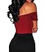 Shawhuwa Womens Sexy Off Shoulder Leotard Bodysuit Clubwear Top S Wine