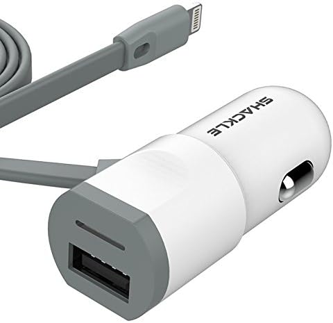 iPhone Car Charger, [Apple MFI Certified] Lighting Car Charger for iPhone 7/6S / 6S Plus, 6, 6 Plus, SE, 5, 5S, iPad Pro, Air 2, Mini 3 ,with Extra USB Port (White)