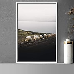 signwin Framed Canvas Wall Art Sheep Animals Expressive...