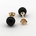 14k Yellow Gold 5 Millimeters Black Simulated Onyx Ball Stud Earrings