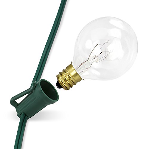 image for Lux Light G40 Clear Globe Ball String Lights 25 Feet - Indoor/Outdoor 
