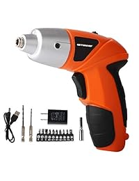 Destornillador eléctrico sin cable, destornillador eléctrico Pistola de taladro eléctrico GETUHAND con batería recargable de 3,6 V, luces LED, puntas y funda