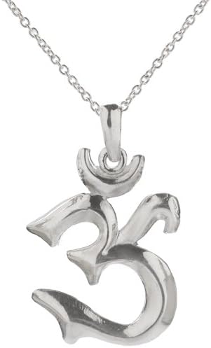 Sterling Silver Om Pendant Necklace, 18"