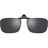 Polarized Clip-on Flip Up Metal Clip Rimless Sunglasses for Prescription Glasses