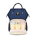Wide Open Waterproof Baby Mommy Diaper Bag Backpack by Sunveno-Travel Bag, Nappy Tote Bag w/Insulated Pockets (Navy))