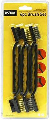 Rolson 42836 6 Piece Wire Brush Set Steel Nylon Brass 175mm Handles view 2