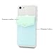 FRIFUN Card Holder for Back of Phone with snap Ultra-Slim Self Adhesive Wallet Stick on Cell Phone RFID Blocking Sleeve Covers Credit Cards and Cash(Mint)