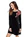 OEUVRE Women's Floral Long Sleeve Tunic Shift Knee Length Spring Dress