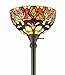 Amora Lighting AM1086FL12 Tiffany Style Peacock Torchiere Floor Lamp, 72