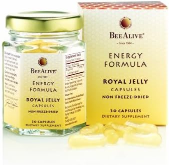 BeeAlive Energy Formula Royal Jelly, 30 Gluten-Free Vegetarian Capsules by BeeAlive