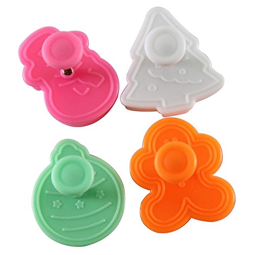 Finance Plan Big Promotion 4Pcs/Set Christmas Snowman Tree Bell Plunger Cutter Fondant Cake Press Mold - Thumbnail 6