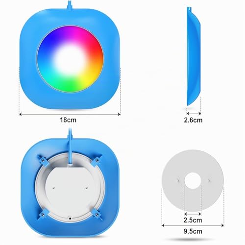 LyLmLe 20 W LED Lights for Pools, 12 V Smart LED Submersible Swimming Pool Lights with APP Control, Dimmable 800 lm, Timer, IP68 Waterproof Magnetic Piscinas Floodlight with 8 m Cable for Pools in Ground