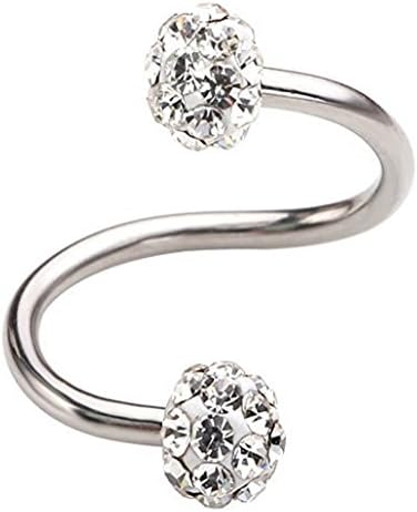 Homesunshine Twisted Spiral Cartilage Helix Tragus Earring Lip Captive Bead Ring - Surgical Steel - Sent from UK - DELIVERY 2/3 Days