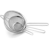 Culina Fine Mesh Stainless Steel Strainers, Silver, Set of 3